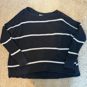 Hollister Black and White Striped Sweater